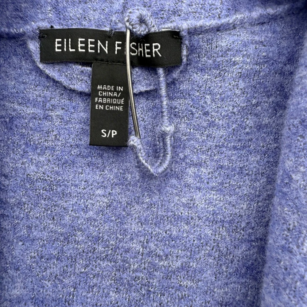 Eileen Fisher Women's S Small Merino Wool Open Front Cardigan Sweater Knit Blue‎